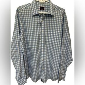 Untuckit Wrinkle-Free Richardson Shirt Blue Checked NWOT